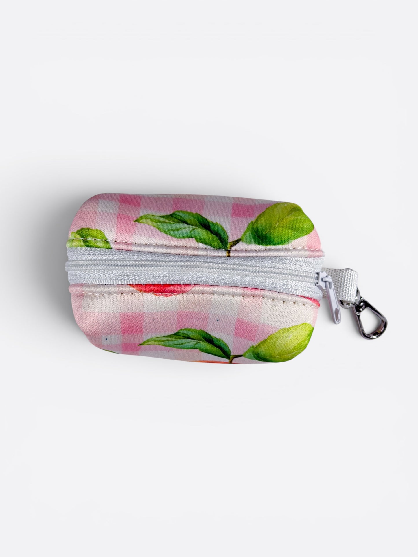 Peach Gingham Poo Bag Holder