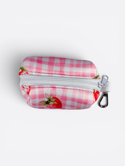 Strawberry Gingham Poo Bag Holder