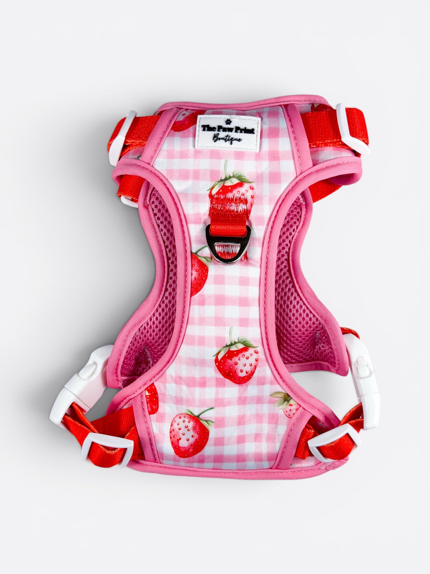 Strawberry Gingham Adventure Paws Harness