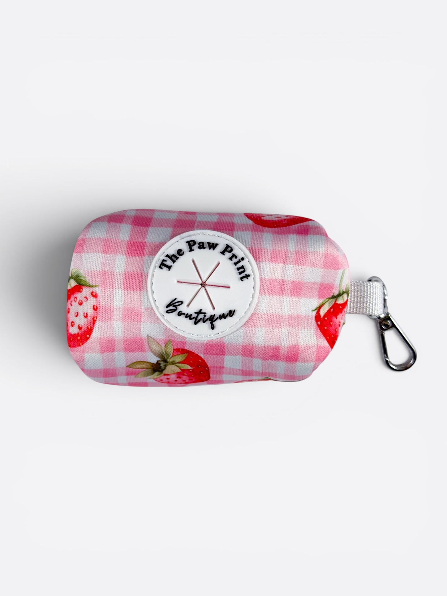 Strawberry Gingham Poo Bag Holder
