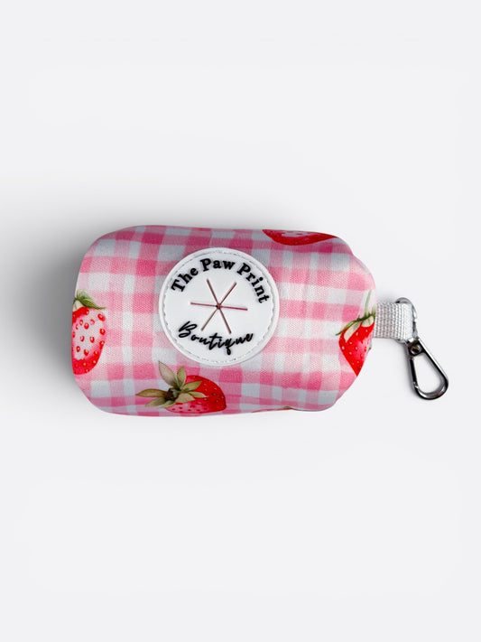 Strawberry Gingham Poo Bag Holder