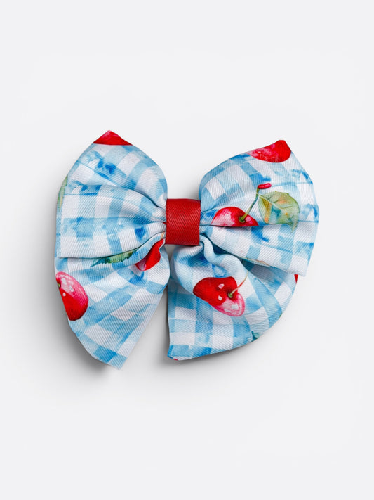 Cherry Gingham Bow Tie