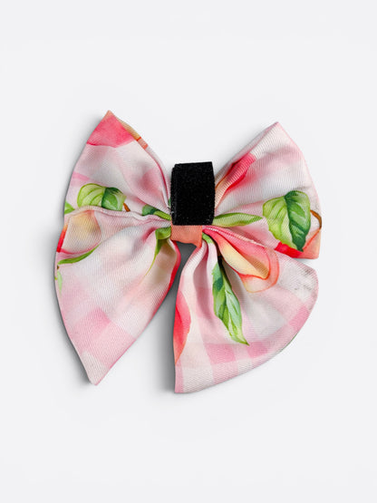 Peach Gingham Bow Tie