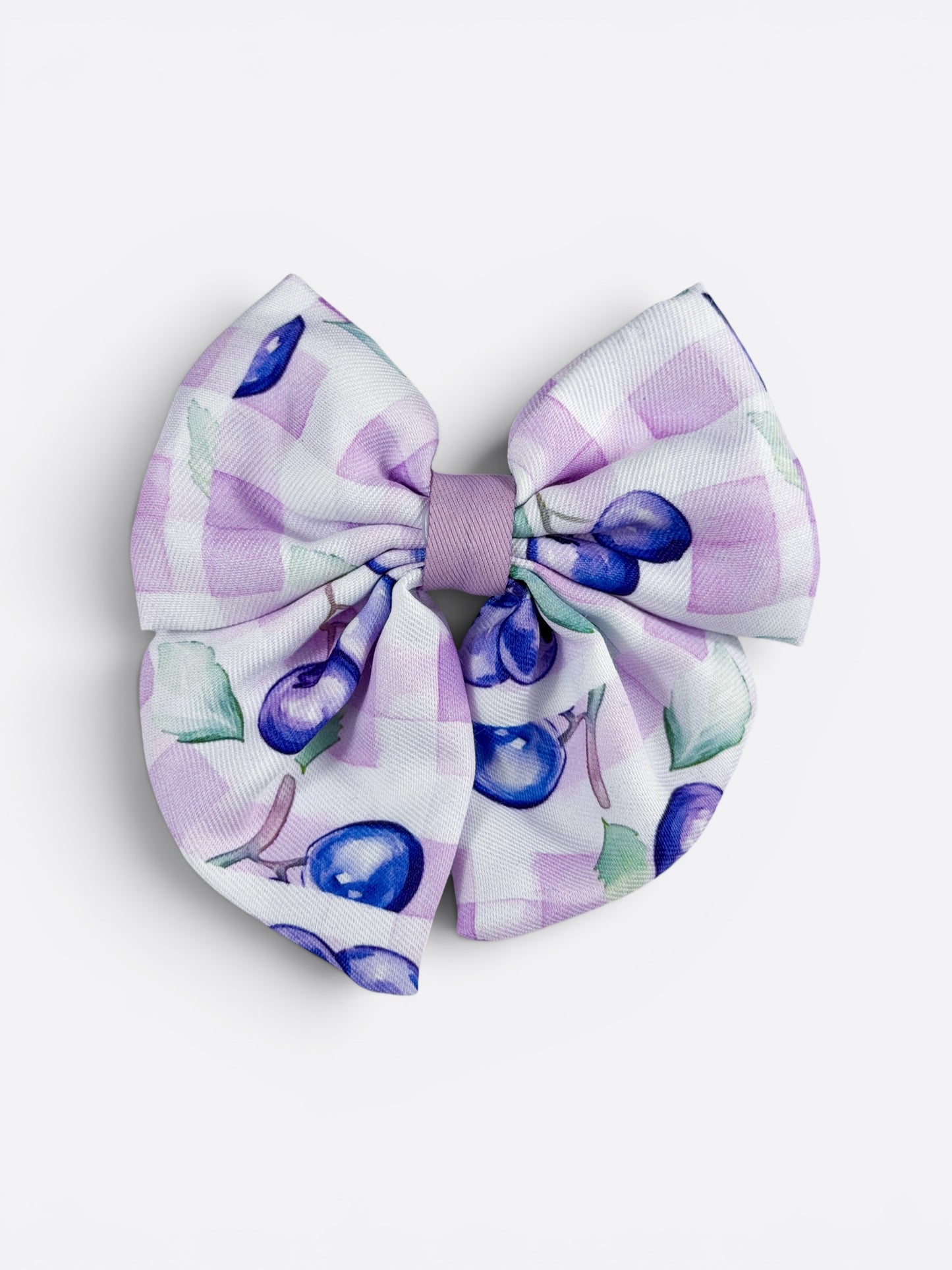 Blueberry Gingham Bow Tie