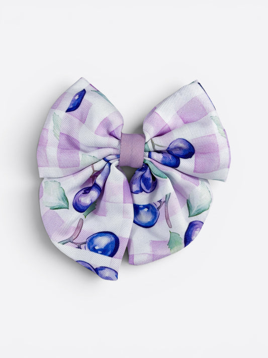 Blueberry Gingham Bow Tie