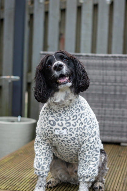 The Grey & Glittery Leopard Print Teddy Fleece