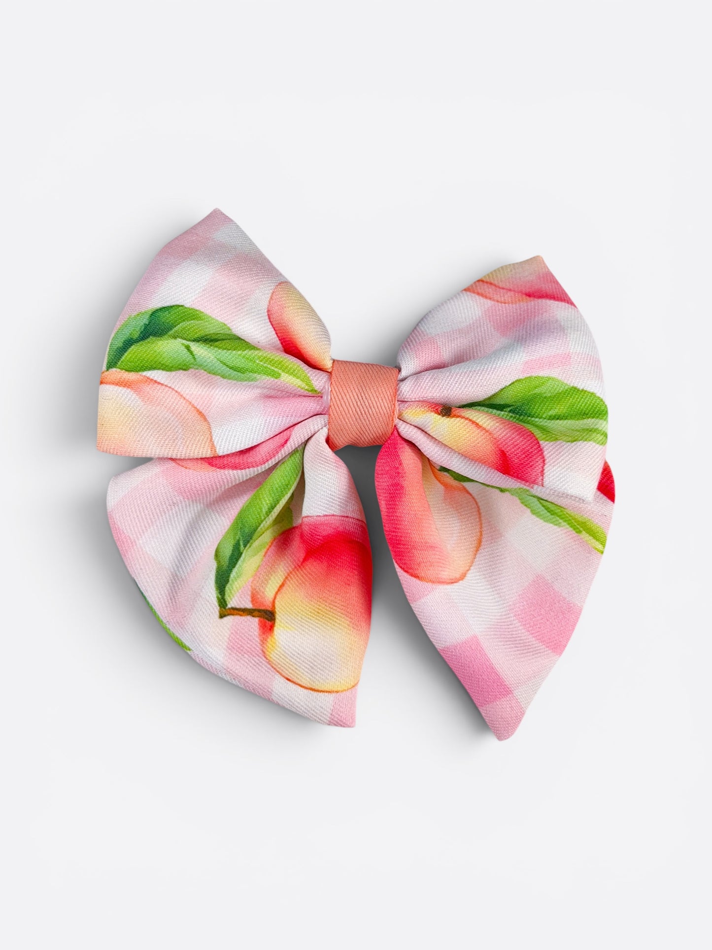 Peach Gingham Bow Tie