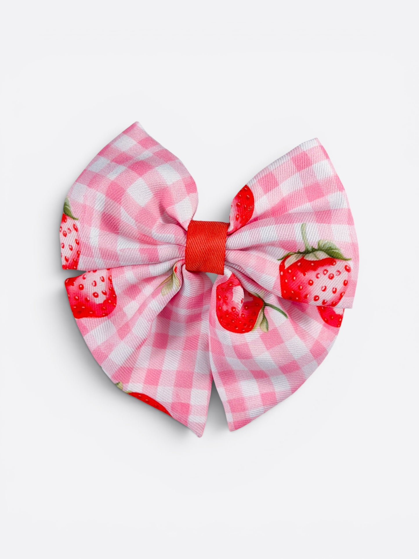 Strawberry Gingham Bow Tie