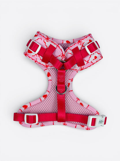 Pink Chequered Hearts Adjustable Harness