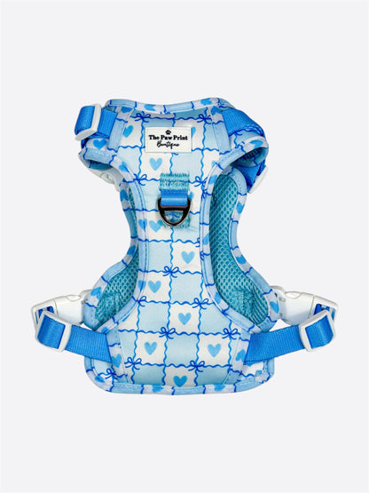 Blue Chequered Hearts Adventure Paws Harness