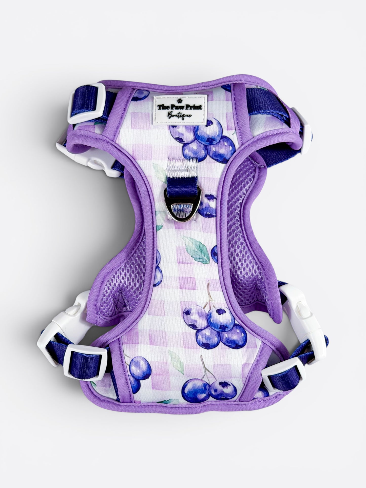 Blueberry Gingham Adventure Paws Harness