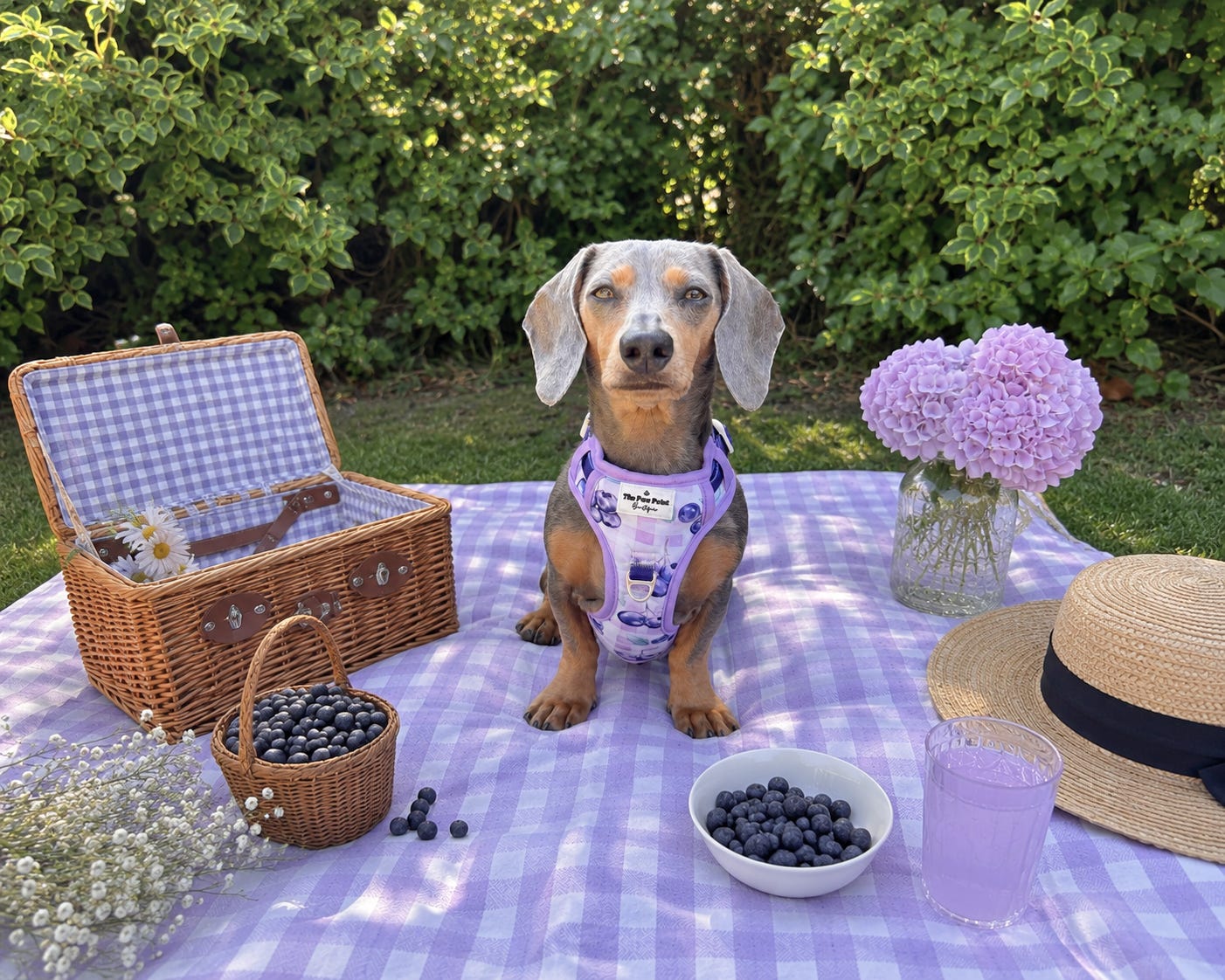 Blueberry Gingham Adventure Paws Harness